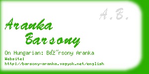 aranka barsony business card